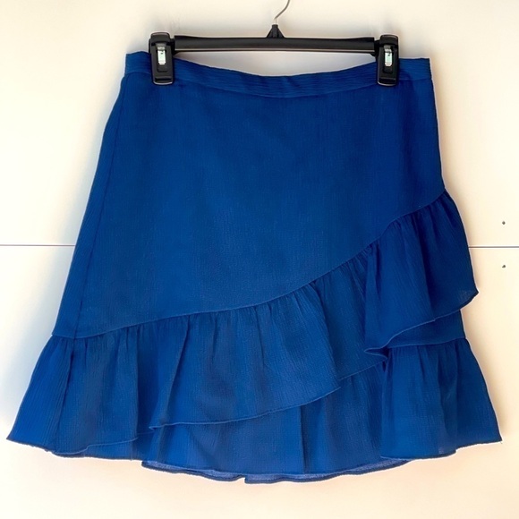 Banana Republic Blue Ruffle Layered Skirt Casual Short Mini Skirt, Sz 6 - Picture 5 of 7